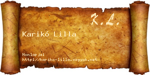 Karikó Lilla névjegykártya